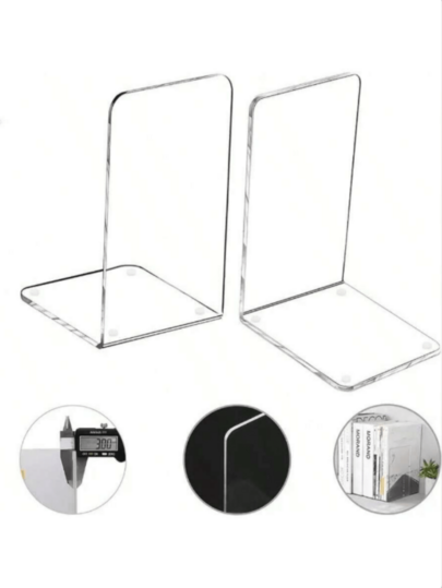 2pcs/4pcs Acrylic Book Holders, Student Book Organizers, Slip-Resistant Book Stand Rack For Bookshelves, Desks, School And Office Back To School