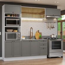 Cocina Integral Completa Modular Madesa Vik 270cm BG 04 - Blanco y Gris - Ver 1