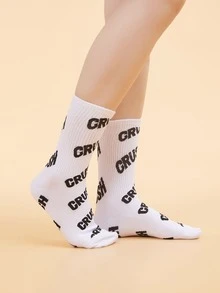 1 Pair Casual Versatile Comfortable Mid-Calf Socks - White - View 6