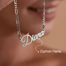 Collier de style bohème élégant - Collier mat personnalisé pour femmes - Bijou pendentif de style bohème élégant avec nom/initiale, 1 pièce chaîne en acier inoxydable 304, cadeau personnalisable pour elle, anniversaire, fête des mères, occasions quotidiennes et formelles - Cadeau de bijou personnalisé - givré multicolore - Voir 3