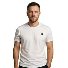 Premium Men's Printed T-Shirt, 100% Cotton, 30.1 Yarn, Various Colors - 白色 - 查看 1