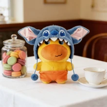 名创优品躺着的露露 - 嘟嘴表情娃娃，史迪奇头套服装毛绒填充娃娃枕头，生日礼物 - 藍色史迪奇嚕嚕撇嘴 - 查看 7