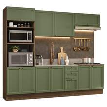 Cocina Integral Completa Modular Madesa Vik 270cm MV 05 - Marrón y Verde - Ver 2