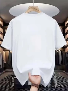 [Mother's Day Gift, Rocking The Nana Life] Soft & Comfortable Women's T-Shirt - Rocking The Nana Life   Casual Short Sleeve Round Neck Top, Black With White Letter Print, Perfect Mother's Day Gift For Grandma, Spring Casual Wear - 白色 - 查看 2
