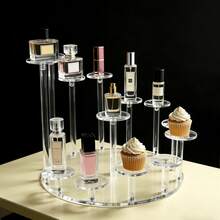 A Set Of 13 Heads Multi-Functional Durable Transparent Display Rack, High-End Acrylic Storage Display Rack, Jewelry Display Rack, Cupcake Display Rack, Perfume Display Rack, Doll Display Rack, Festival, Daily Use, And Gift Giving - Clear - View 9