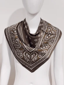 1条女士经典佩斯利花纹头巾，适合夏季海滩，可用作发带、发圈、披肩或腰带 - 彩色 - 查看 6