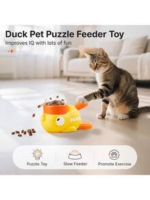 1pc Pet Slow Feeder, Self-Feeding Dispenser, Cat Dog Food Puzzle Feeder Toy, Pet Enrichment Toy, Anxiety Relief, Interactive With Owner - 200ml - View 1