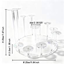 A Set Of 13 Heads Multi-Functional Durable Transparent Display Rack, High-End Acrylic Storage Display Rack, Jewelry Display Rack, Cupcake Display Rack, Perfume Display Rack, Doll Display Rack, Festival, Daily Use, And Gift Giving - Clear - View 13