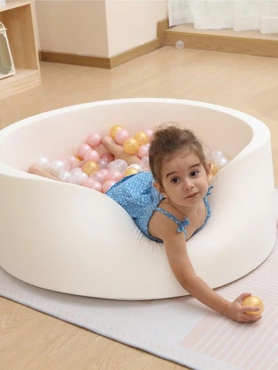 1个婴儿球池，柔软记忆海绵球池，婴儿游戏围栏，室内/室外游戏围栏，适合婴幼儿、儿童，男女通用（不含球）