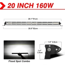 LED-ramp Offroad 12'' 20'' 12V 24V Enkelradskörning Dimljusramp för Bil, ATV, Lastbil, Båt - A - Visa 8