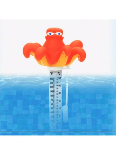 Termómetro de piscina de la serie de animales lindos, Termómetro de temperatura de piscina en forma de pulpo, Pulpo pequeño