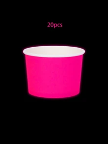 20个/80个装霓虹色纸冰淇淋杯，夜光彩色一次性甜点碗，零食糖果爆米花容器，适用于冷热食物，派对杯，生日、婴儿派对、复活节派对用品 - 彩色 - 查看 10
