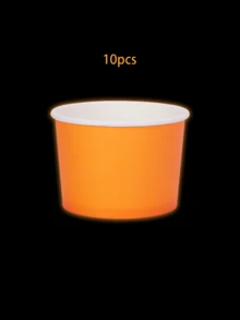 10pcs/40pcs Glow-In-The-Dark Ice Cream Paper Cups, Disposable Dessert Bowls, Suitable For Hot & Cold Food, Birthday Party Supplies, Gifts - Multicolor - View 11