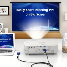 Cable VGA de Alta Velocidad de, 1.5m,Macho a Macho, Cable de Computadora OEM - Negro - Ver 3