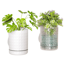 Self Absorbing Wall Hanging Flowerpot No-Drill Wall Mounted Hydroponic Green Plants Save Space Drainage Holes At The Bottom - Multicolor - View 3