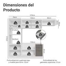 Cocina Integral Completa Modular Madesa Vik 270cm BG 03 - Blanco y Gris - Ver 3