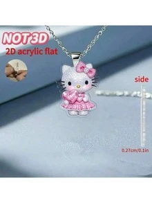 1pc 2D Flat  Heltty Acrylic Pendant Necklace, Fashion Sweater Pendant, Cute & Casual, Suitable As Birthday, Valentine's Day, Thanksgiving, Easter, Christmas Gift - Multicolor - View 16