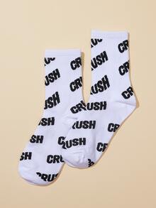 1 Pair Casual Versatile Comfortable Mid-Calf Socks - White - View 3