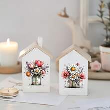 4pcs/Set Whimsical Flowers Spring Theme UV Transfer Stickers | Self-Adhesive Plastic Decals For Crafts, Mugs, Laptops & Water Bottles, High-Quality Prints, Durable, EYESWEB - Multicolor - View 4