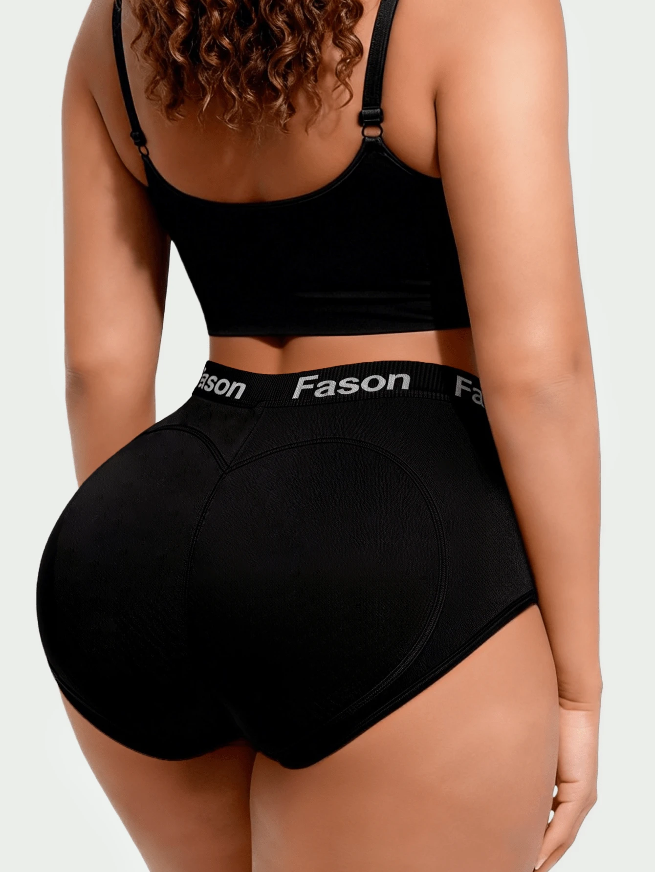 1Pc Fake Butt Shaping Pants For Women,Triangle Lifting Shapewear Panty With Removable Sponge Pad,Solid Enhancer Control Panties - 黑色 - 查看 1