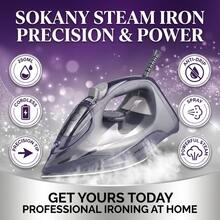 SOKANY 2071 Steam Iron, Handheld Dry & Wet Ironing Machine, Ceramic Soleplate For Quick Wrinkle Removal - Dusty Purple - View 1