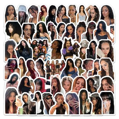 78/100 KATSEYE International Girl Group Postcard Stickers, Featuring Daniela, Laura, Marion, Megan, Sophia, Yuncai, Cute K-Pop Decorative Stickers Suitable For Phone, Cup, Guitar, Luggage, Laptop, Skateboard, Notebook, Backpack, Helmet, Diary, Fans Collection Gift, Birthday Gift, Back To School Supplies, Party Favors, Easter Gift, Mother's Day Gift