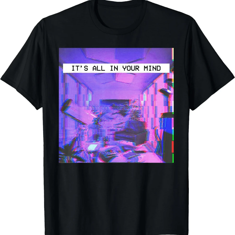 80s 90s AESTHETIC VAPORWAVE TEES - Black - View 1