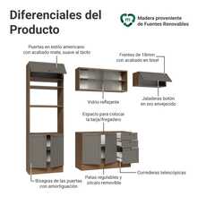 Cocina Integral Completa Modular Madesa Vik 270cm MG 03 - Marrón y Gris - Ver 4