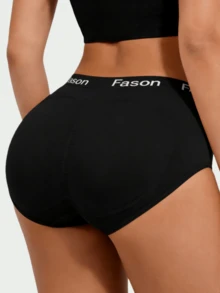 1Pc Fake Butt Shaping Pants For Women,Triangle Lifting Shapewear Panty With Removable Sponge Pad,Solid Enhancer Control Panties - 黑色 - 查看 3