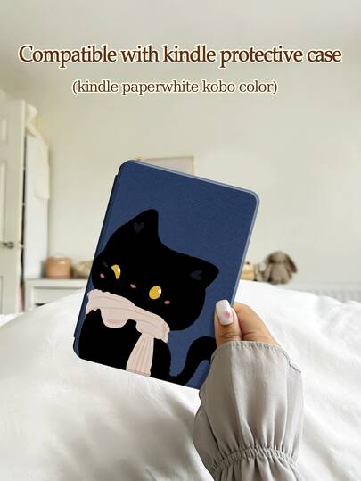 1个可爱猫咪图案Kindle保护套，全方位保护，防摔防尘，采用柔软TPU材质，边角气垫防震，适用于2021年发布的第11代Kindle Paperwhite、2022年发布的第11代Kindle以及2024年发布的第11代Kindle（6英寸），完美贴合，保护您的阅读设备。