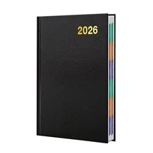 Tapsin 2026 Diary A5 Page A Day/Week To View Diary Hardback Case Bound Back Cover - Black - View 2