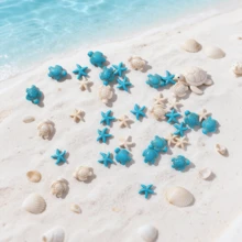 40pcs Sea Turtle & Star Shaped Stone Beads Set, Suitable For DIY Jewelry Making, Anklets, Bracelets, Earrings, Keychains - Multicolor - View 8