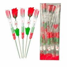 Rosa Roja con Mini Osito Valentín 40cm - 10Pcs - Ver 6