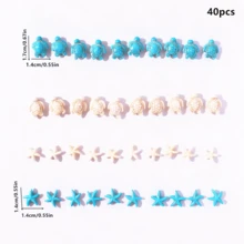 40pcs Sea Turtle & Star Shaped Stone Beads Set, Suitable For DIY Jewelry Making, Anklets, Bracelets, Earrings, Keychains - Multicolor - View 5