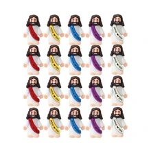 50PCS Little Jesus Figures, Jesus Figurines In Bulk, Multicolor Tiny Jesus Figures, Miniature Figurines To Hide And Seek Religious Gifts Easter Stuffers - Nhiều màu - Xem 12