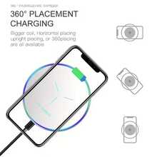 Bộ sạc không dây 15W, tương thích với iPhone 17/16/15/14/13/12 Pro/XS Max/Mini/X/XR, đế sạc không dây nhanh cảm ứng, tương thích với Samsung. - trắng - Xem 6