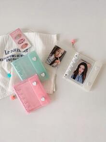 Minimalist 5-Hole Loose-Leaf Photo Album, 3-Inch Instant Film Storage Book, Small Card Holder, Diary - A - View 1