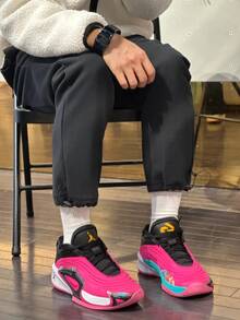 Nike Jordan Luka 3 PF "Imaginarium" Comfortable & Versatile, Non-Slip & Durable, Low-Top Basketball Shoes, Pink & Black For Men - Pink and Black - View 8