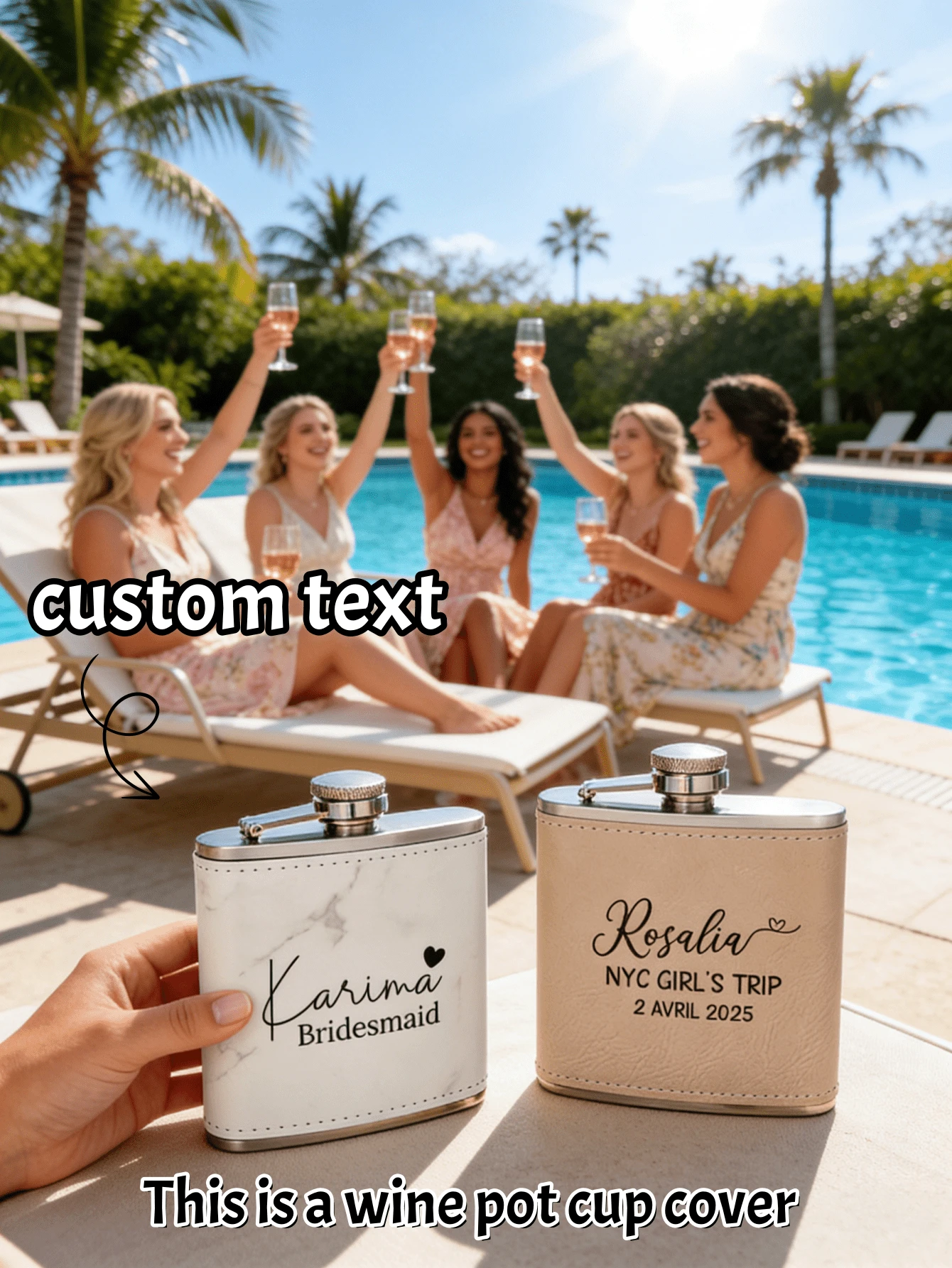 1pc Custom Wedding Wine Bottle Sleeve With Personalized Text, Elegant And Practical Wedding Gift - Multicolor - View 1