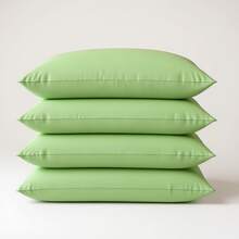 Set Of 4 Pillowcases, 370 Thread Count Percale, 100% Polyester | Plain | Premium Soft Bedding - 薄荷綠 - 查看 5