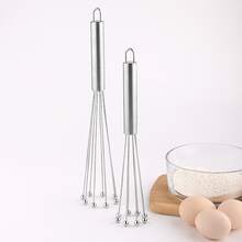 Stainless Steel Egg Beater, Kitchen Baking Whisk Tool, Cake Cream Whipper - Silver - View 2