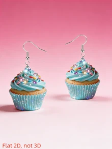 2D Elegant Diamond Cake Design Acrylic Earrings, Modern Minimalist Style, Suitable For Casual, Party, Christmas/Thanksgiving, Music Festival And Other Occasions - Cake - View 6