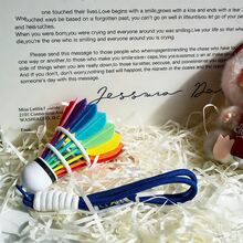 Colorful Rainbow Color Badminton Keychain Funny Hanging Badminton Bag Pendant Backpack Decor Creative 3D Printing Keyring Gift - Multicolor - View 9