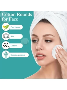 300/100 piezas Almohadillas de algodón desmaquillantes naturales, textura suave, toallitas húmedas con baja alergia - Multicolor - Ver 3