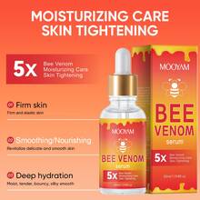 MOOYAM 1-3支装蜂毒面部精华液，蕴含肽、烟酰胺、透明质酸和甘油。这款面部护理精华液能够滋润并紧致面部肌肤，提供保湿、柔滑、提拉和紧致效果。适合所有肤质。抗衰老护肤 - BEE  ESSENCE - 查看 3