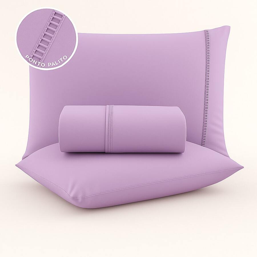 Single | Double | Queen Sheet Set With Hemstitching – A Touch Of Comfort And Refinement - Lilac - View 1
