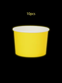 10pcs/40pcs Glow-In-The-Dark Ice Cream Paper Cups, Disposable Dessert Bowls, Suitable For Hot & Cold Food, Birthday Party Supplies, Gifts - Multicolor - View 12