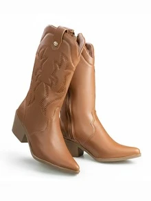 Women's Western Cowboy Boots AC. Ana Cristina Footwear Bohemian Country Embroidery AUTUMN/WINTER BOOTS - 駝色 - 查看 2