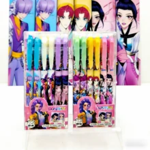 12支装 KPOP 卡通巫师狩猎圆珠笔，创意卡通儿童书写笔套装，新年礼物，学生文具派对礼品（款式随机） - A - 查看 8