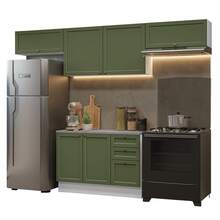 Cocina Integral Completa Modular Madesa Vik 280cm BV 01 - Blanco y Verde - Ver 2
